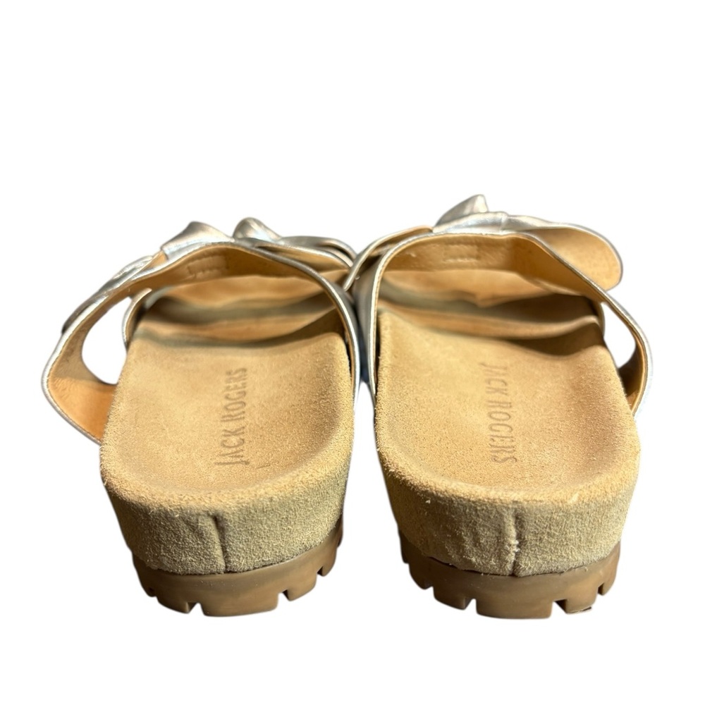 Jack Rogers Metallic Monica Double Knot Lug Comfort Platform Slide Sandals Sz 8 - Picture 4 of 9